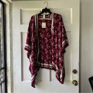 a.n.a Burgandy One Size Kimono